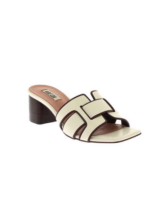 sabot con tacco da donna in pelle bianco latte BIBI LOU | 757X